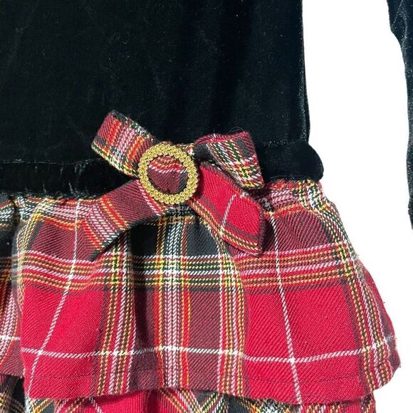 Basic Editions Girls Black Velvet Christmas Dress Size Small - Picture 4 of 14